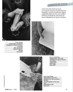 Die Hände der Autorinnen - Auszug aus dem Büchermagazin 2/2018, Copyright: Susanne Schleyer